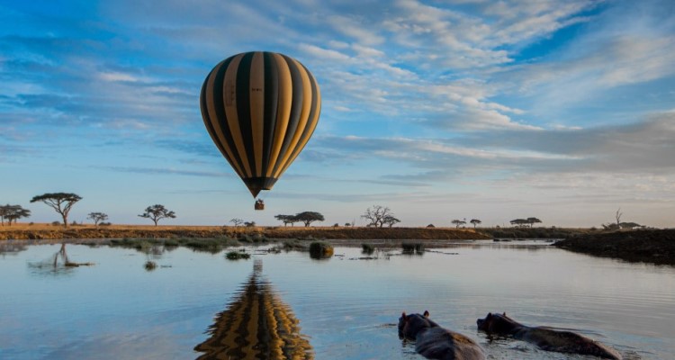 Explore the hidden corners of the Serengeti by hot-air balloon